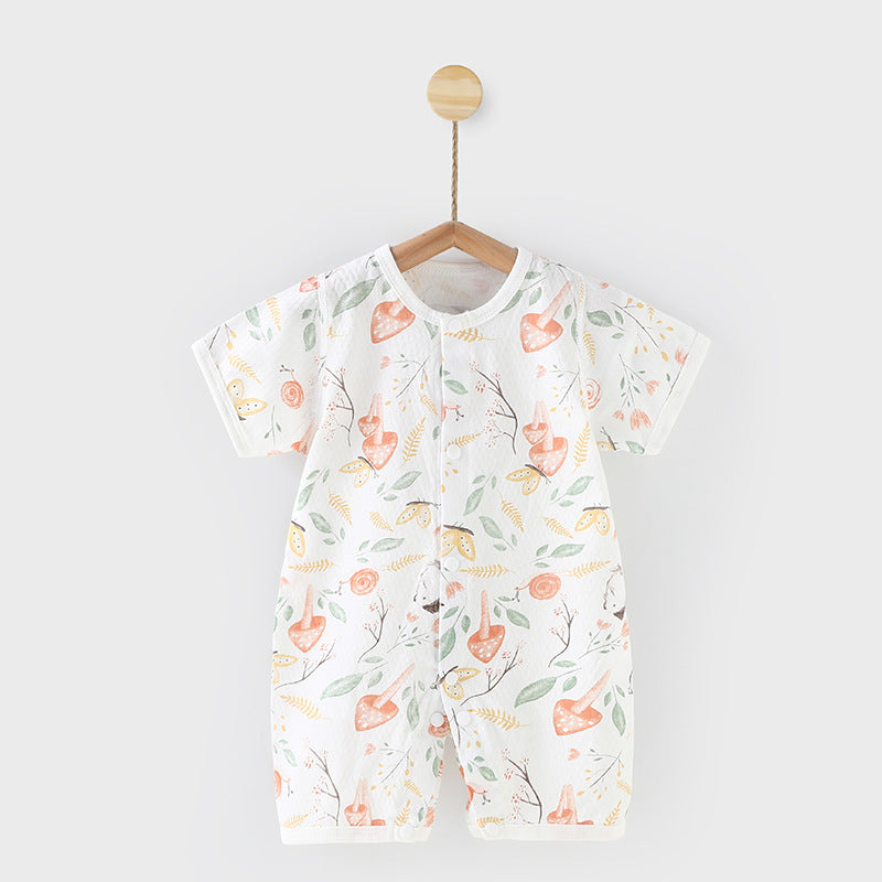 Thin organic cotton romper for babies.