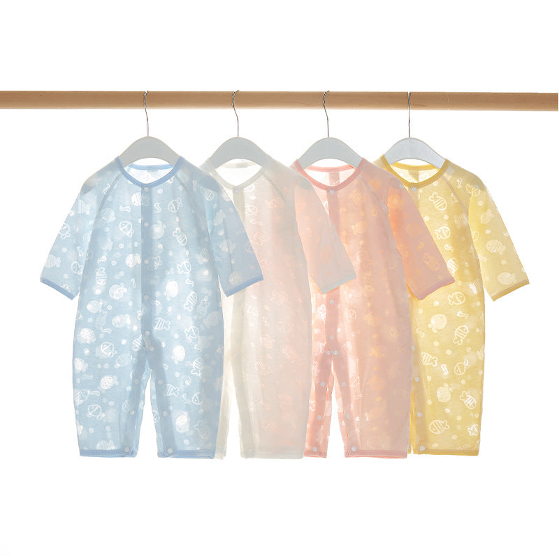 Thin Long-sleeve Jumpsuit Newborn Pajamas