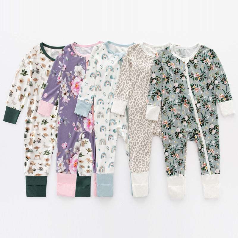 Bamboo Fiber Baby Jumpsuits Baby Pajamas