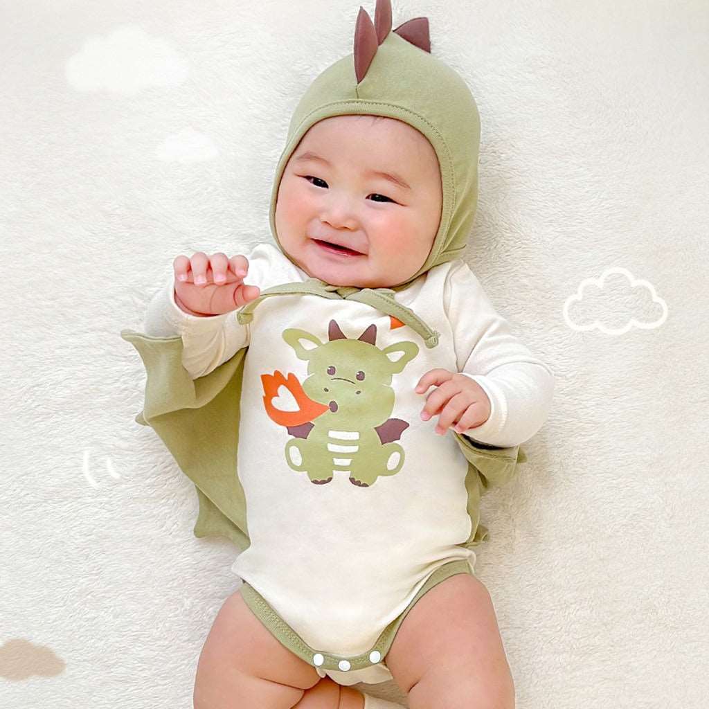 Fire-breathing Dragon Print Modeling Baby Romper