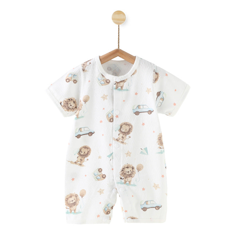 Thin organic cotton romper for babies.