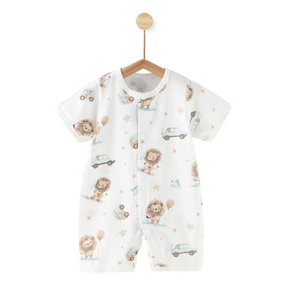 Thin organic cotton romper for babies.