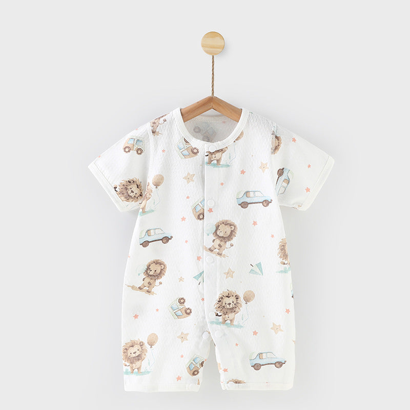 Thin organic cotton romper for babies.