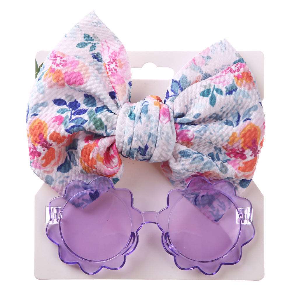 Kids Sunglasses Hair Band Set purple