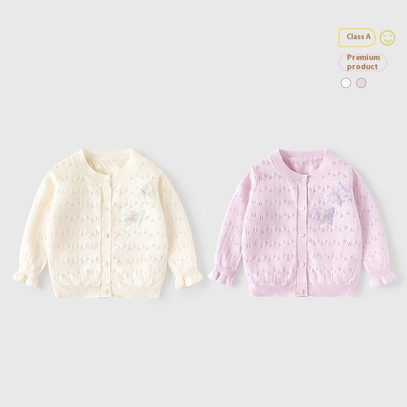 Girls' Sweet Knitted Cardigan