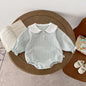 Long Sleeve Bottom-covering Rompers Baby Girl Doll Collar Romper.