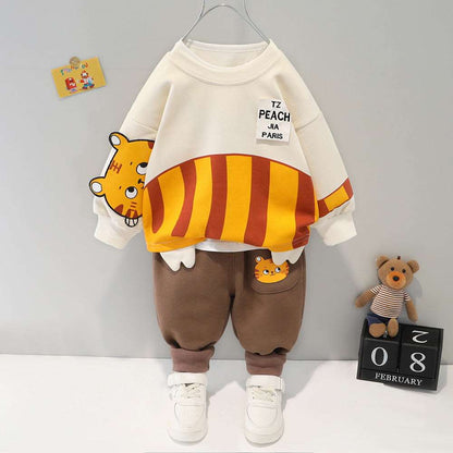 Kids Cartoon Sweater Pants Two-piece Set.