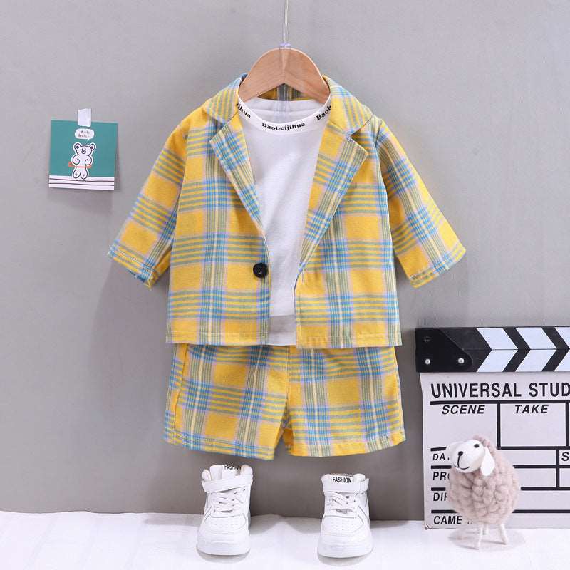 Boys Three Piece Cardigan Suit.