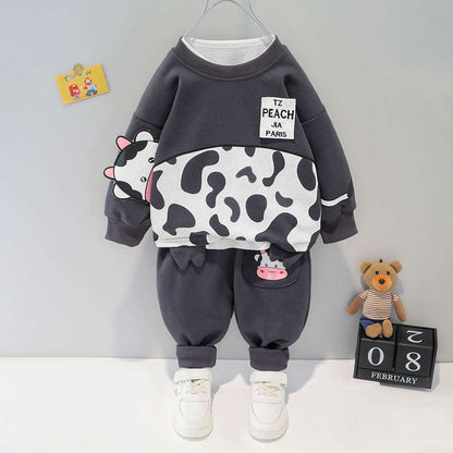 Kids Cartoon Sweater Pants Two-piece Set.