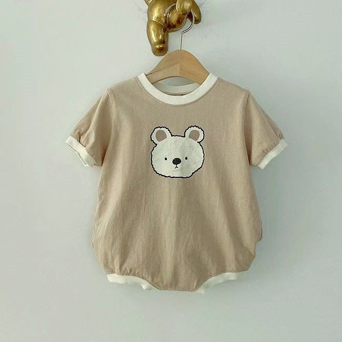 Kids Casual Short Sleeve Rompers.