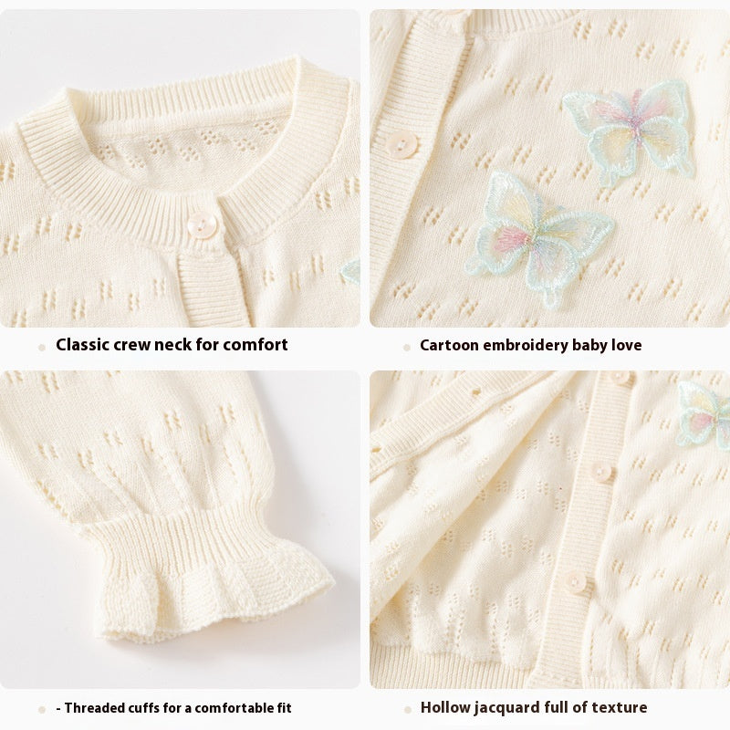 Girls' Sweet Knitted Cardigan