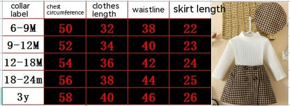 Girls Fashion Long Sleeve Skirt Suit.