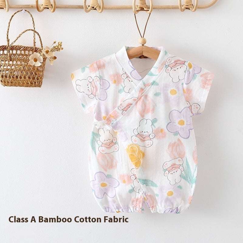 Baby Summer Bamboo Cotton Gauze Thin Romper.