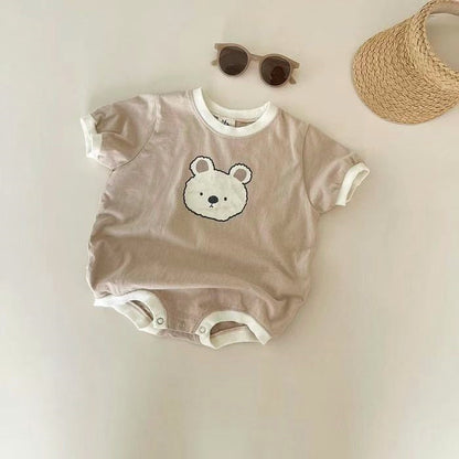 Kids Casual Short Sleeve Rompers.