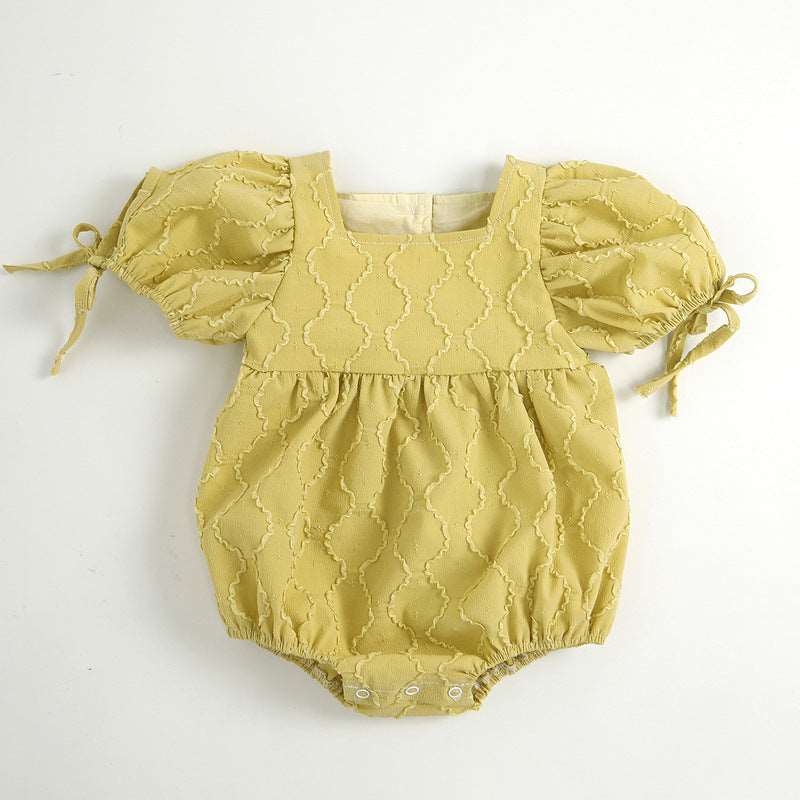 Baby Solid Color Bodysuit Triangle Romper.