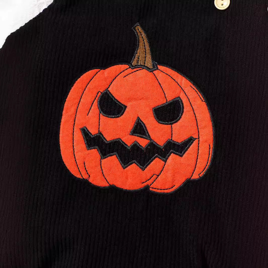 Baby Halloween Embroidery Pumpkin Romper