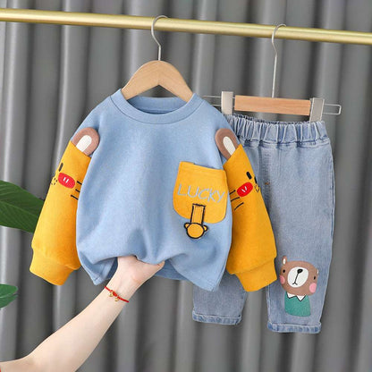 Kids Color Matching Cartoon Two-piece Set